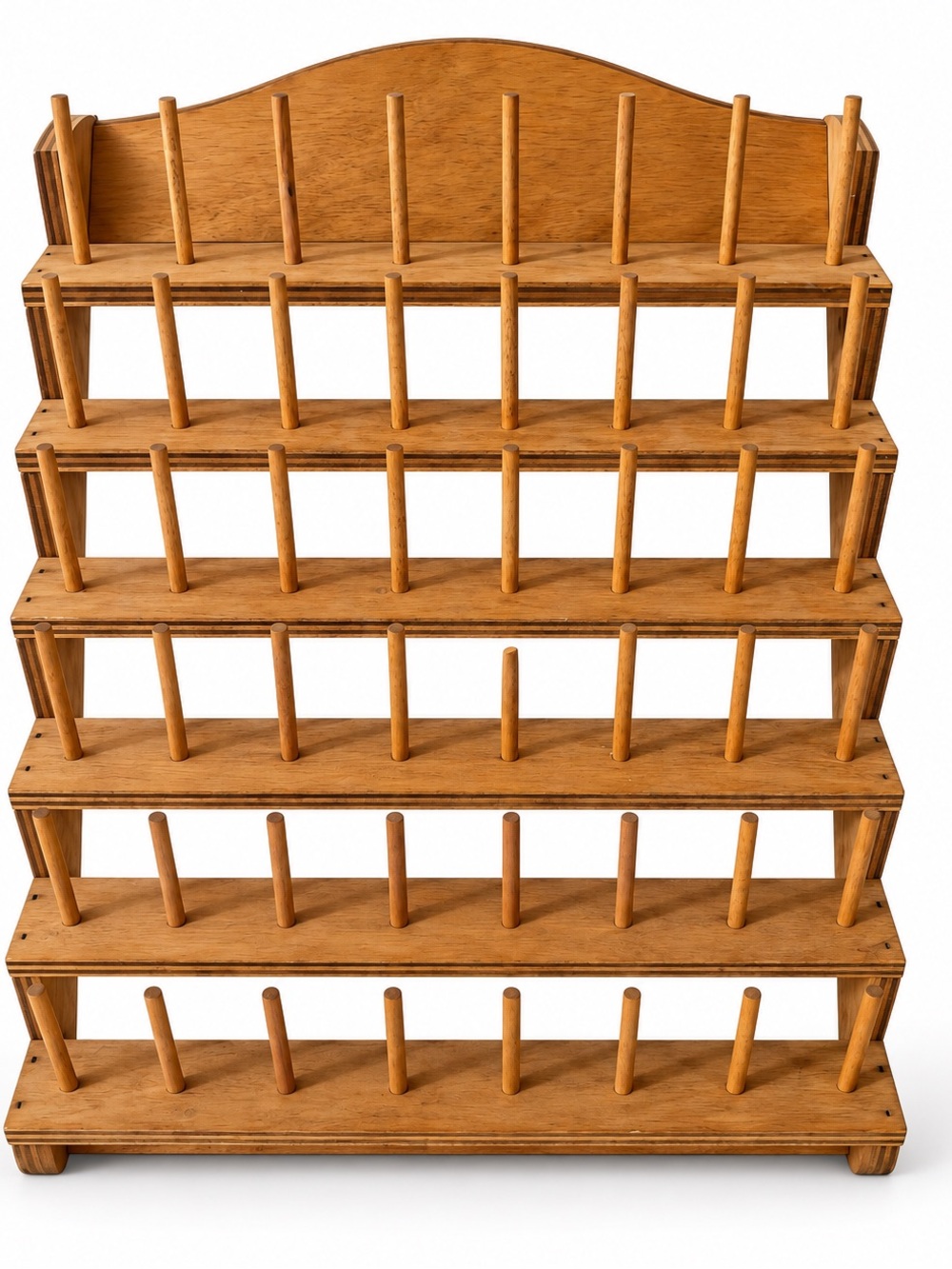 Vintage The Original Spool & Bobbin Wall Organizer Wooden Thread Rack Made in US